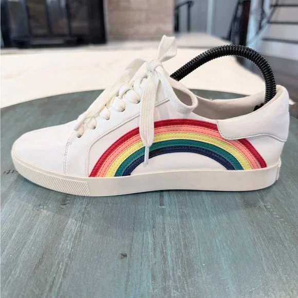 Katy Perry The Rizzo Rainbow Sneakers Women’s Size 8 White Lace Up Shoes - Picture 6 of 12